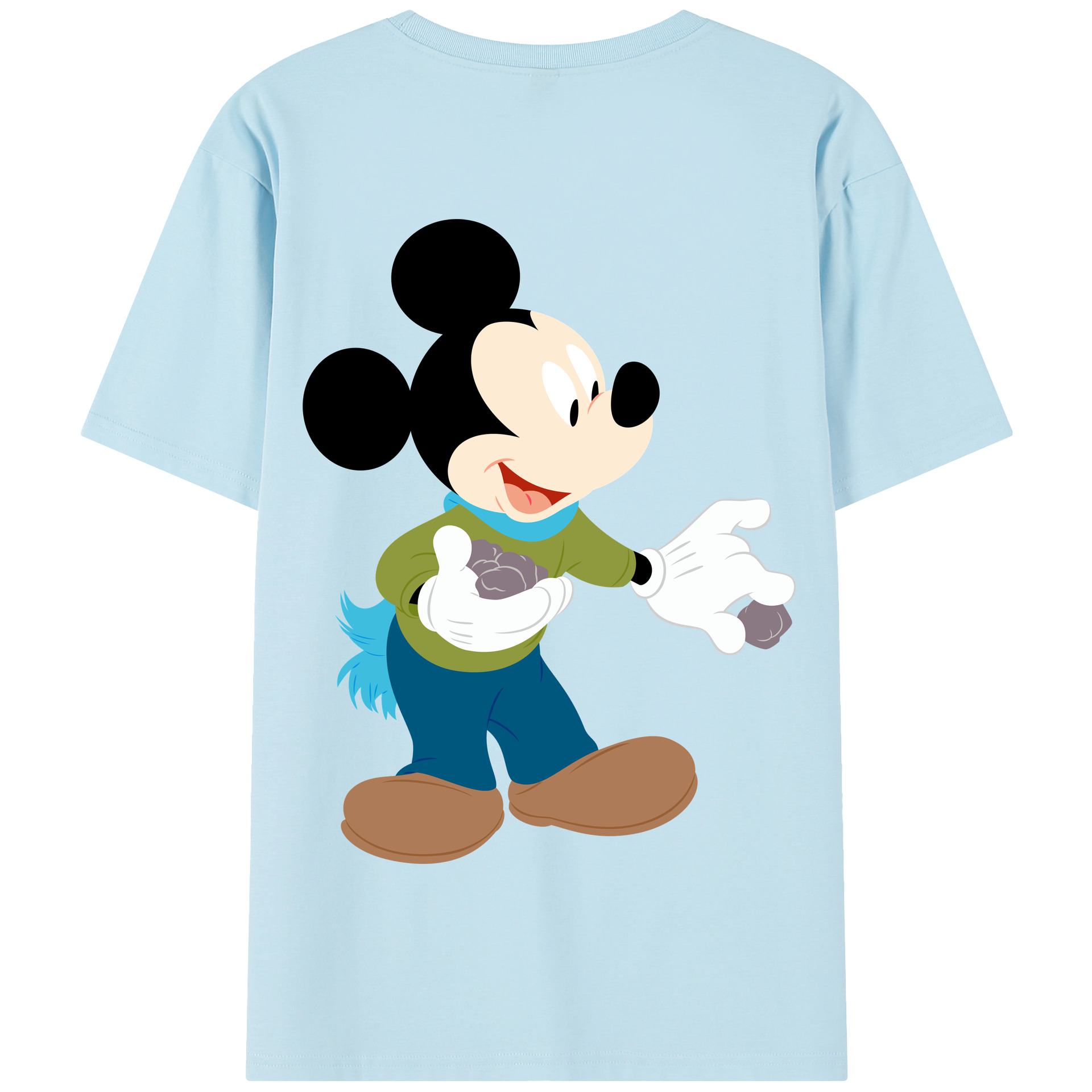 （画像用） ミッキーマウス Mickey Mouse 綿100％半袖Tシャツ（背面プリント）